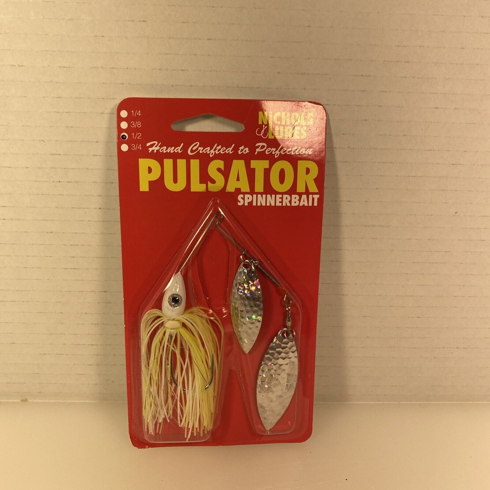 Nichols Lures Pulsator Spinnerbait 1/2oz Shattered Glass White & Chartreuse New‎